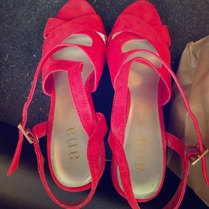 Red wedge Sandals.
